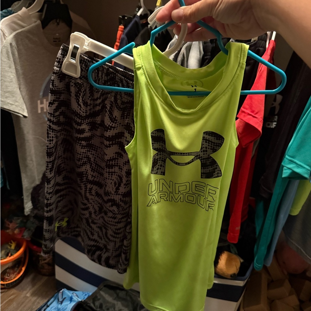 Under Armour Bright Lime Tank Top and Short Set